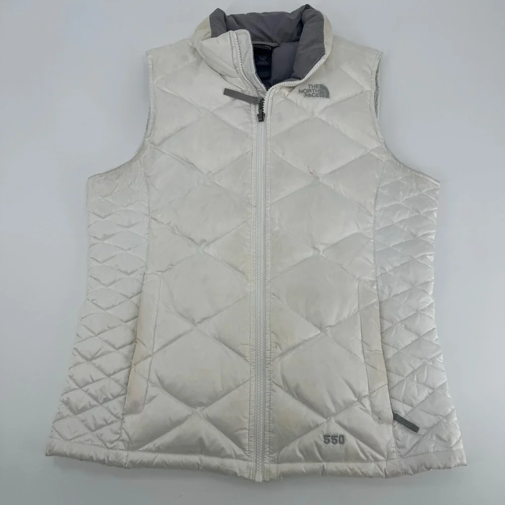The North Face Kids XL (18) White 550 Down Puffer Vest Sleeveless‎ Jacket